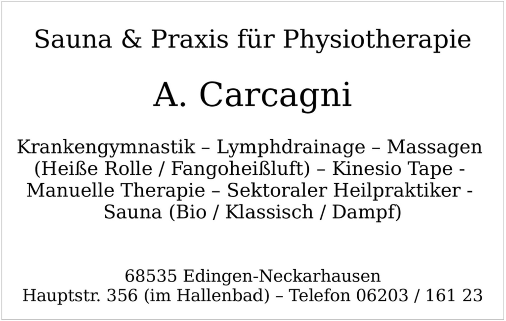 A. Carcagni - Sauna & Praxis für Physiotherapie